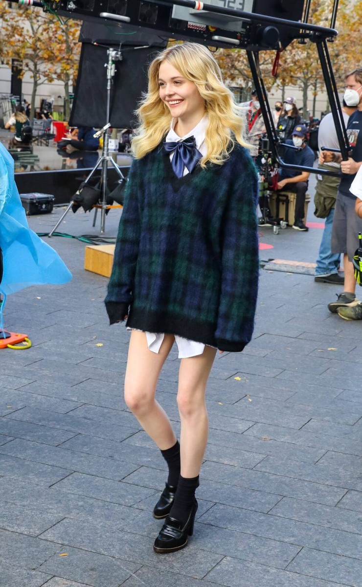 emily alyn lind is seen at the film set of the gossip girl news photo 1617035797