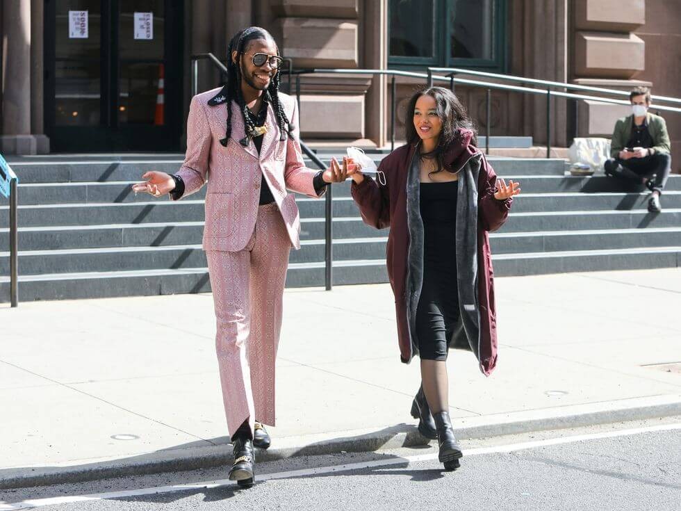 whitney peak and jeremy o harris are seen at the film set news photo 1617036592