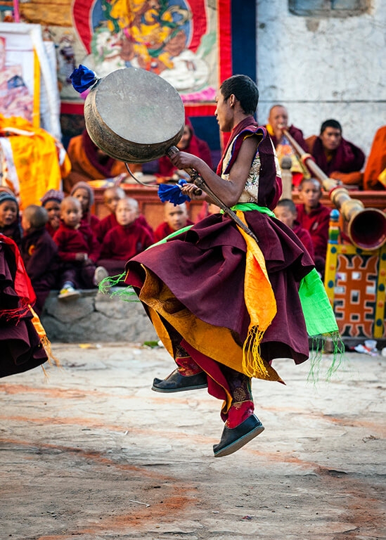 Doug Steakley Nepal Tiji Dancer with drum