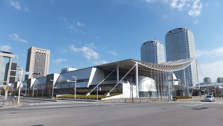 View of Makuhari Messe from Nakase 2 chome crossing