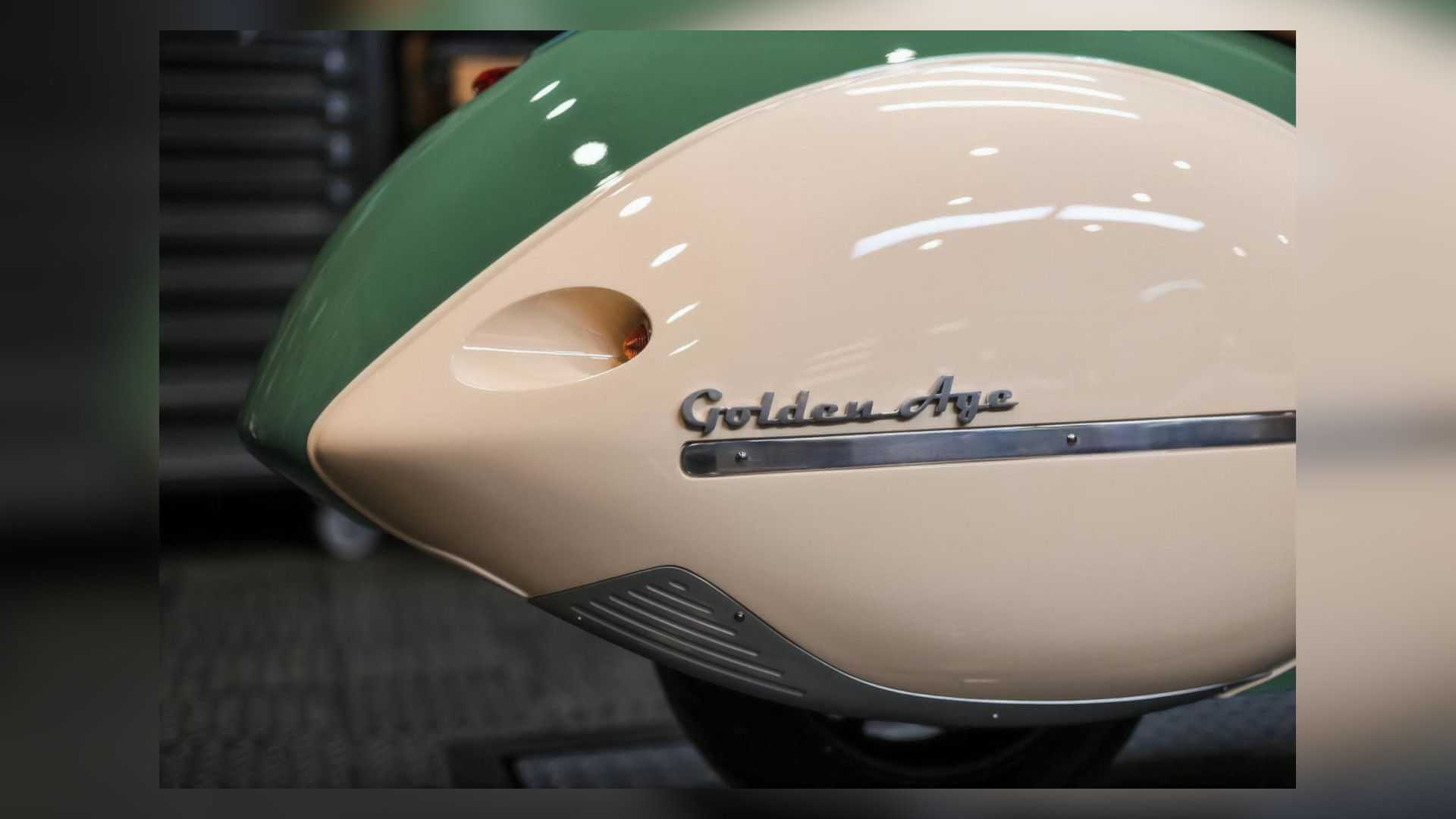 nmoto golden age green and cream rear right closeup