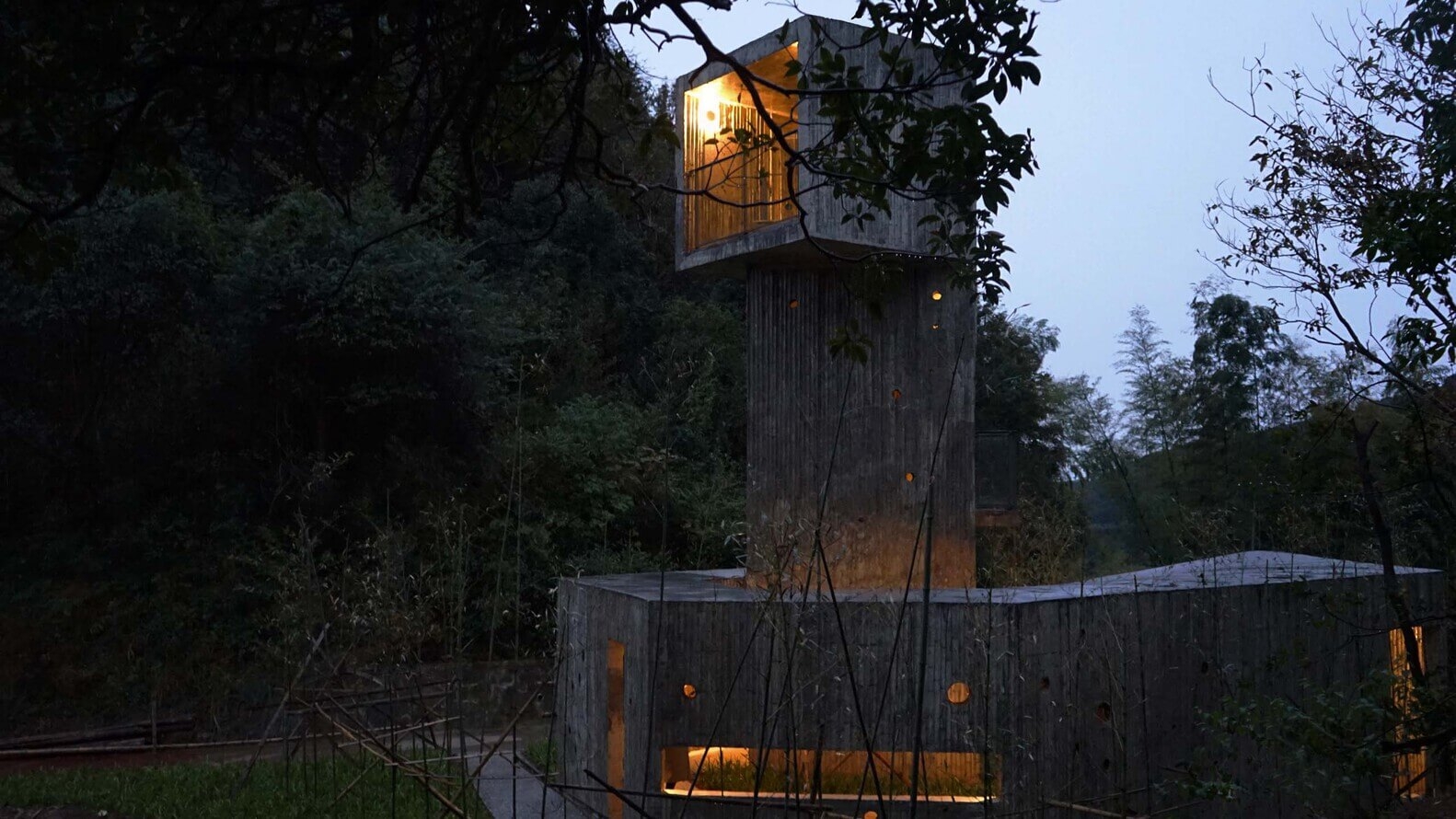 a rest station on a mountaintop jumping house lab
